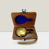 Custom engraved pocket watch with wooden box for men